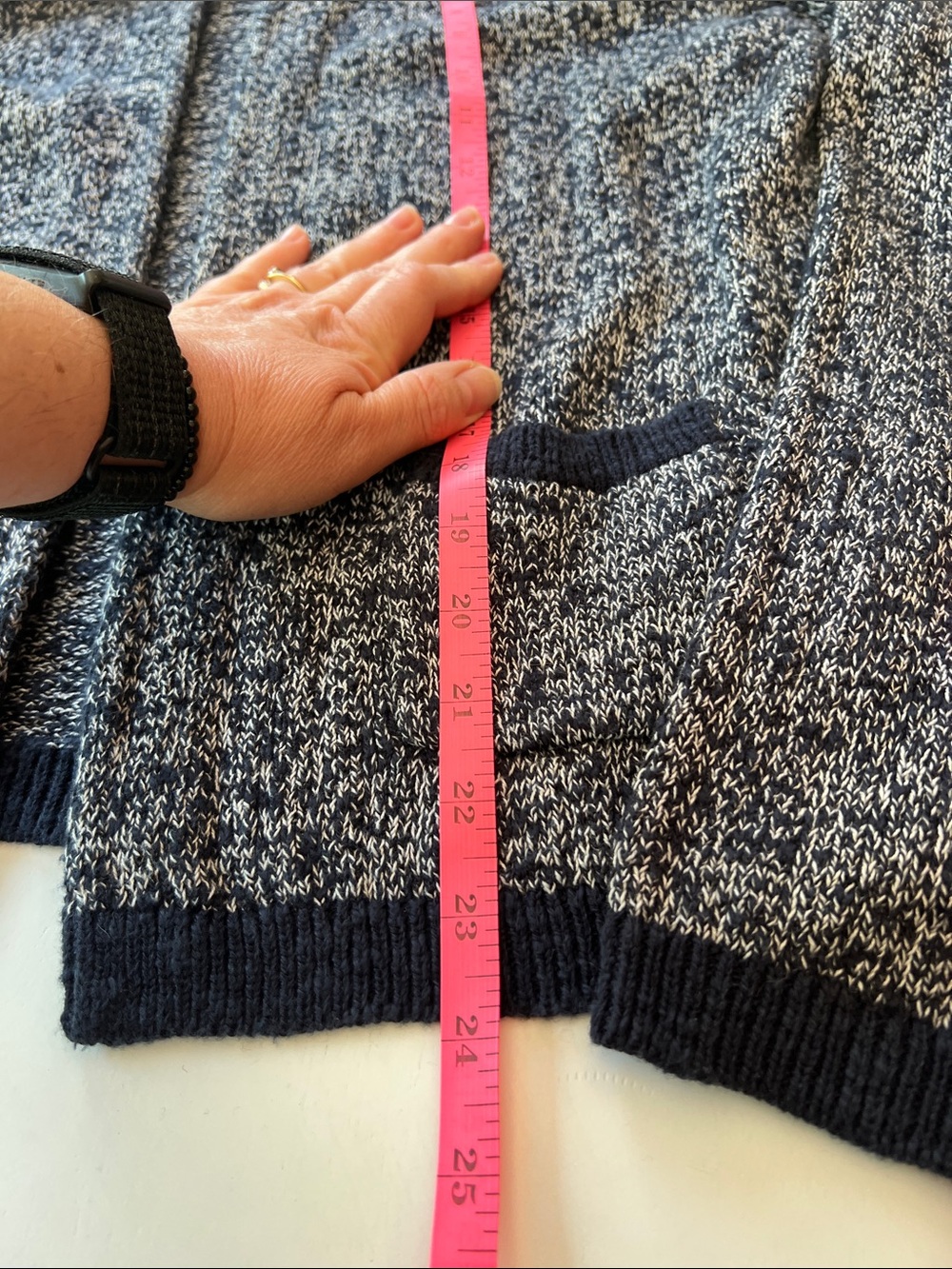 LOFT Navy & White Knit Cardigan - Picture 4 of 7